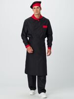 Костюм повара Су-Шеф, черный с красной отделкой