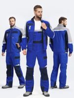 Костюм рабочий Формула, куртка и полукомбинезон, васильковый с синей отделкой