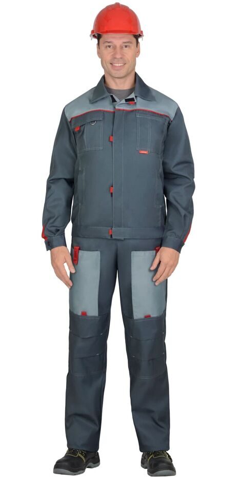 Костюм "ФАВОРИТ-РОСС" летний, куртка и п/комб. т-серый с серым, тк.Галактика