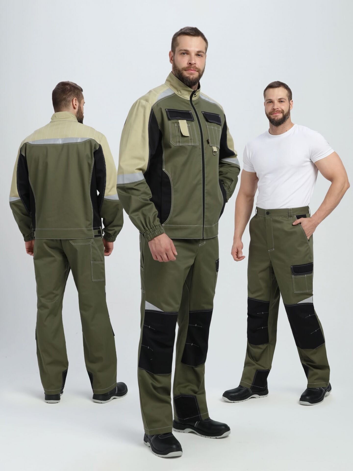 Костюм Формула-1 CH МВО, куртка и брюки, хаки/черный/бежевый