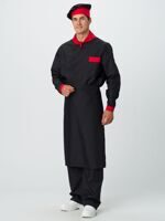 Костюм повара Су-Шеф, черный с красной отделкой