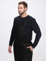 Костюм рабочий зимний Профи-Норд, куртка и полукомбинезон, черный с красной отделкой