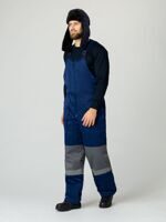 Костюм зимний Профи-Норд, куртка и полукомбинезон, т/синий с серой отделкой